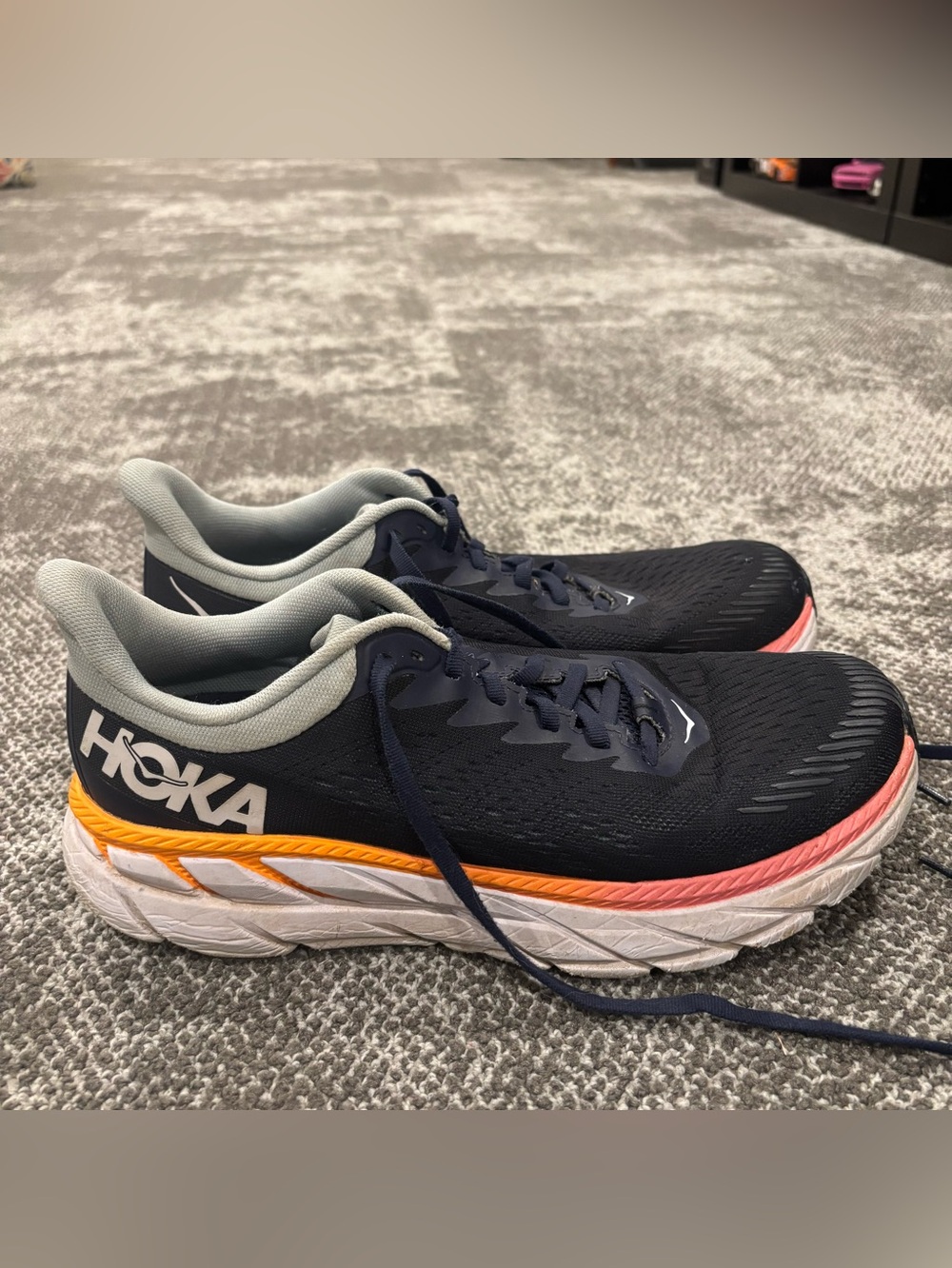 Hoka One One Clifton 7 Dark Iris Blue Haze Athletic Shoes Womens U.S. 9.5